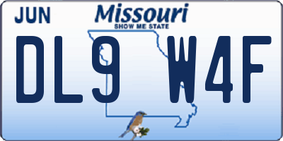 MO license plate DL9W4F