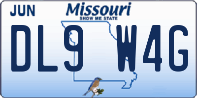 MO license plate DL9W4G