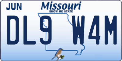MO license plate DL9W4M