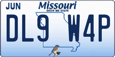 MO license plate DL9W4P