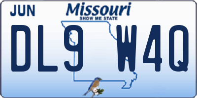 MO license plate DL9W4Q