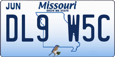MO license plate DL9W5C