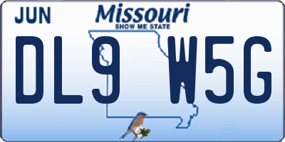 MO license plate DL9W5G