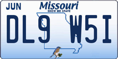 MO license plate DL9W5I