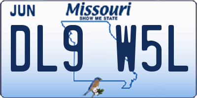 MO license plate DL9W5L