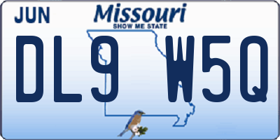 MO license plate DL9W5Q