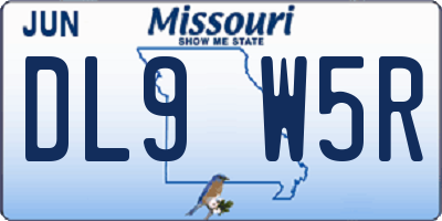 MO license plate DL9W5R