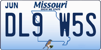 MO license plate DL9W5S