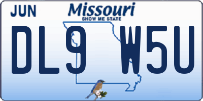MO license plate DL9W5U