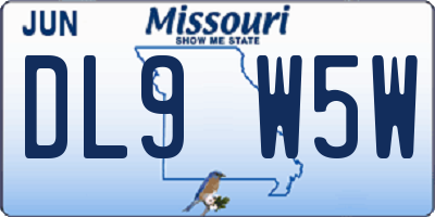 MO license plate DL9W5W