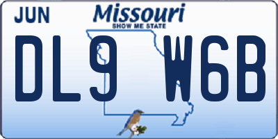 MO license plate DL9W6B