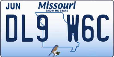 MO license plate DL9W6C