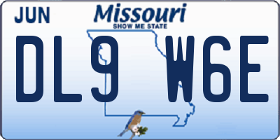 MO license plate DL9W6E