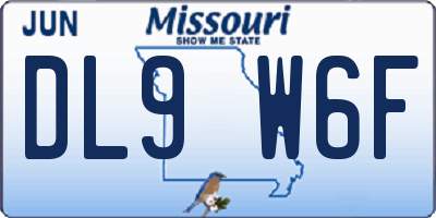 MO license plate DL9W6F