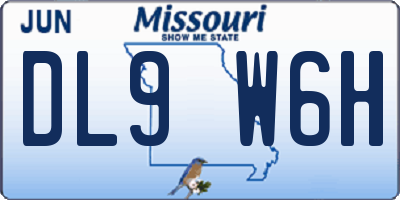 MO license plate DL9W6H