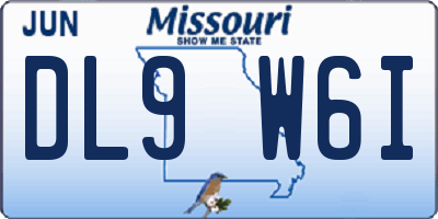 MO license plate DL9W6I