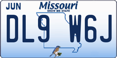 MO license plate DL9W6J