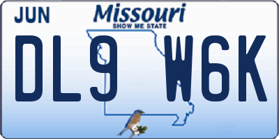MO license plate DL9W6K