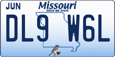 MO license plate DL9W6L