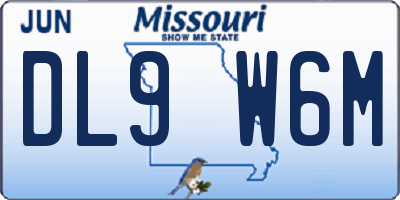 MO license plate DL9W6M