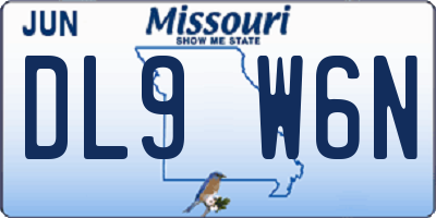MO license plate DL9W6N