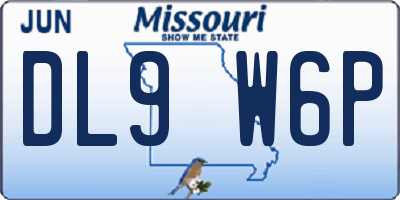 MO license plate DL9W6P