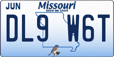 MO license plate DL9W6T