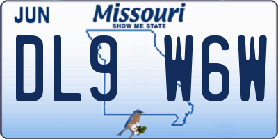MO license plate DL9W6W