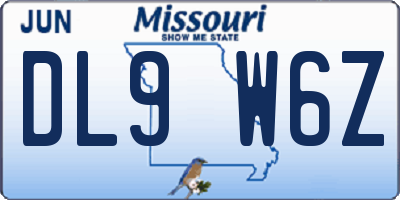 MO license plate DL9W6Z