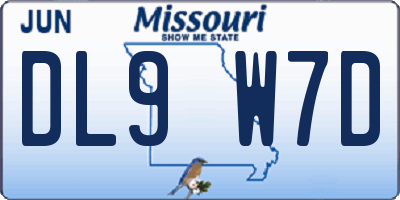 MO license plate DL9W7D