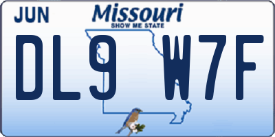 MO license plate DL9W7F