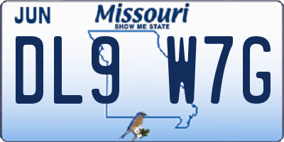 MO license plate DL9W7G