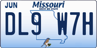 MO license plate DL9W7H