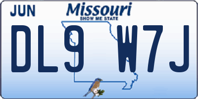MO license plate DL9W7J