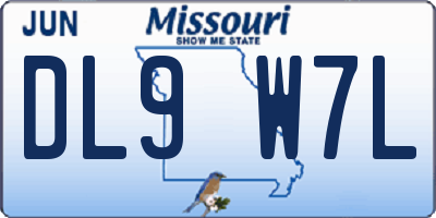 MO license plate DL9W7L