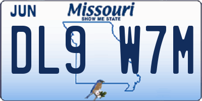 MO license plate DL9W7M