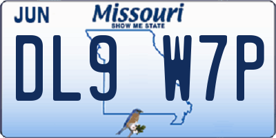 MO license plate DL9W7P