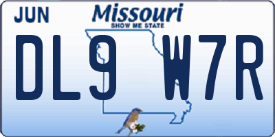 MO license plate DL9W7R