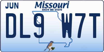 MO license plate DL9W7T