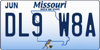 MO license plate DL9W8A
