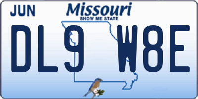 MO license plate DL9W8E