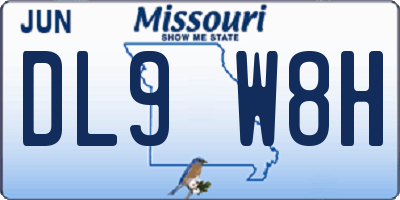 MO license plate DL9W8H