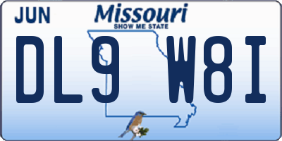 MO license plate DL9W8I