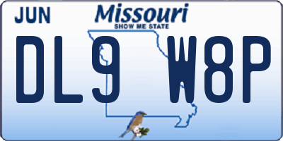 MO license plate DL9W8P