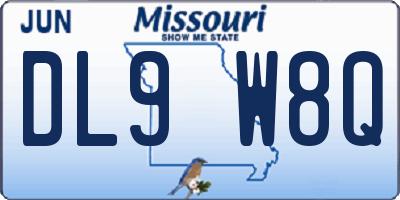 MO license plate DL9W8Q