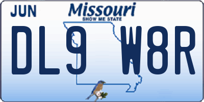 MO license plate DL9W8R