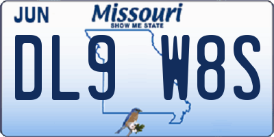 MO license plate DL9W8S