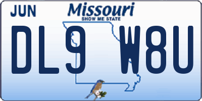 MO license plate DL9W8U