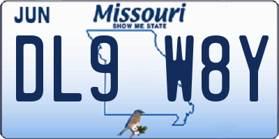 MO license plate DL9W8Y