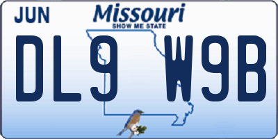MO license plate DL9W9B